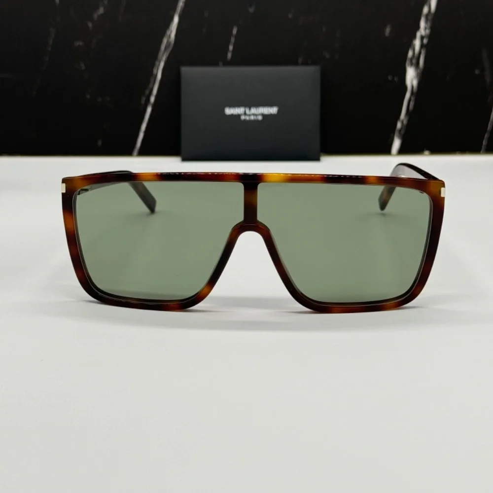 NEW SL 364 MASK ACE 002 BROWN GREEN UNISEX SL364 002 SAINT LAURENT SUNGLASSES